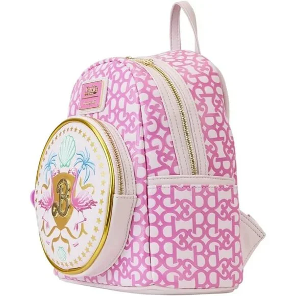 Loungefly Barbie The Movie Logo Double Strap Mini Backpack - Picture 6 of 8